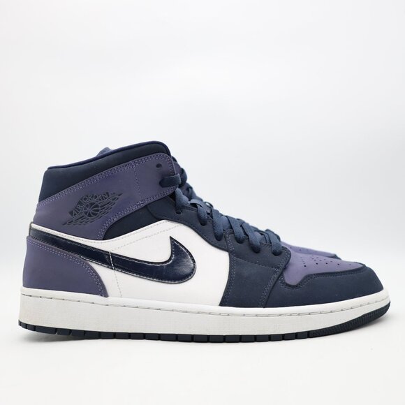 Nike Air Jordan 1 Mid Men's Size 12 Obsidian Sanded Purple Athletic Sneakers - Picture 1 of 9